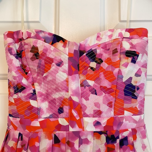 Parker pink silk strapless cocktail dress, size 0 or XS - Picture 3 of 6